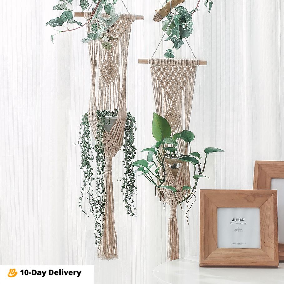 stick plant hanger Bohemian Nordic Macrame Plant Hanger – Plants n' Crafts